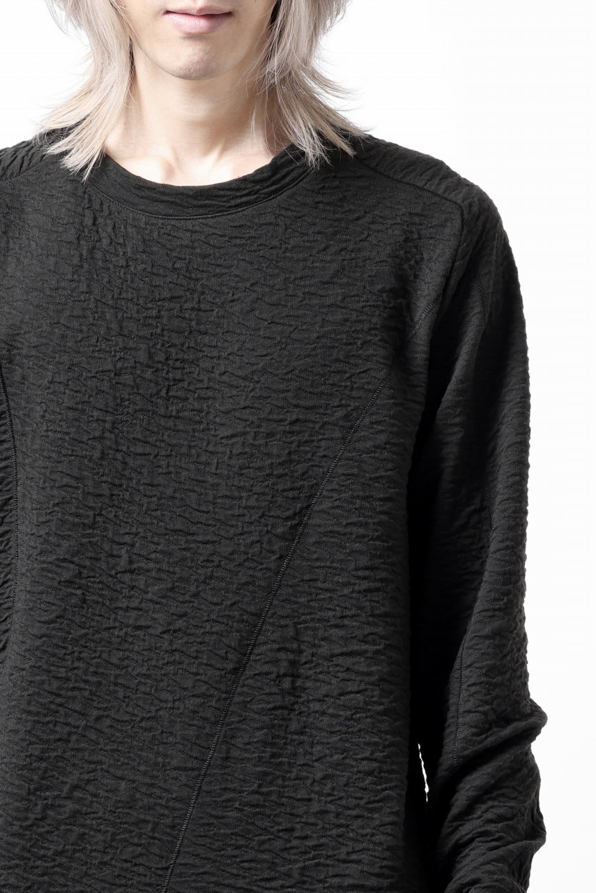 FIRST AID TO THE INJURED -UNDA- CREW NECK LS TOPS / DOUBLE WAVY JERSEY (BLACK) - Image 18