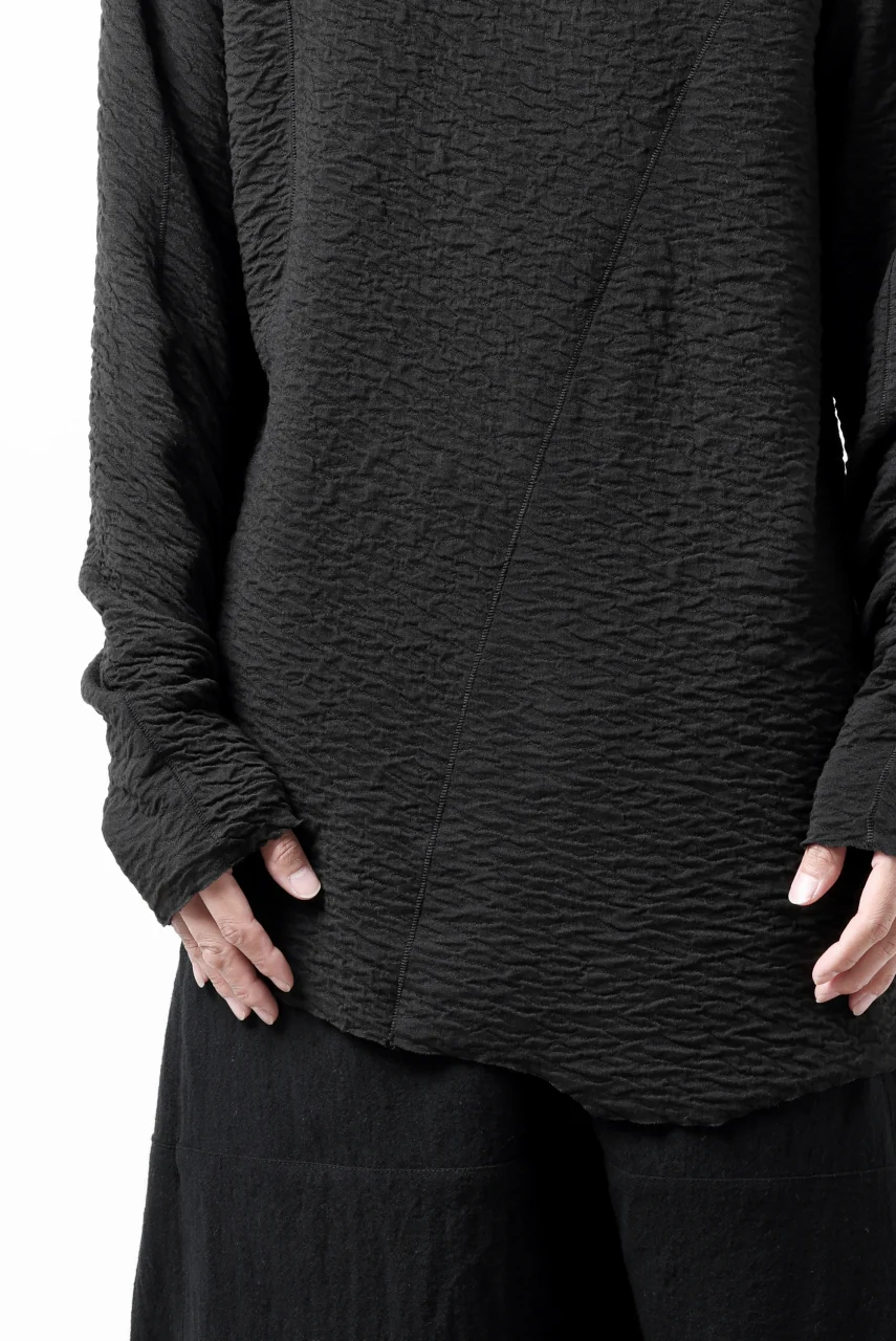 FIRST AID TO THE INJURED -UNDA- CREW NECK LS TOPS / DOUBLE WAVY JERSEY (BLACK) - Image 20
