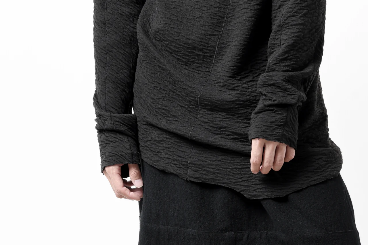 FIRST AID TO THE INJURED -UNDA- CREW NECK LS TOPS / DOUBLE WAVY JERSEY (BLACK) - Image 23