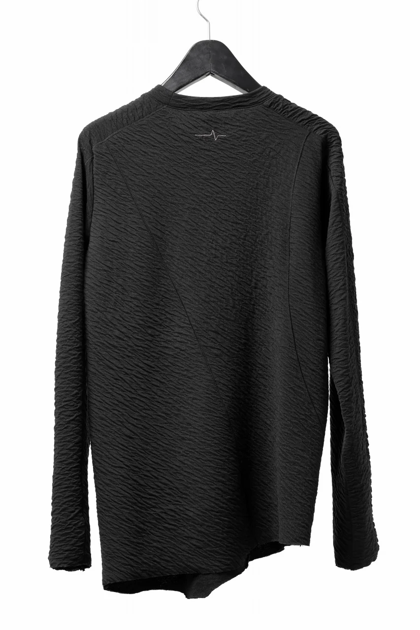 FIRST AID TO THE INJURED -UNDA- CREW NECK LS TOPS / DOUBLE WAVY JERSEY (BLACK) - Image 5
