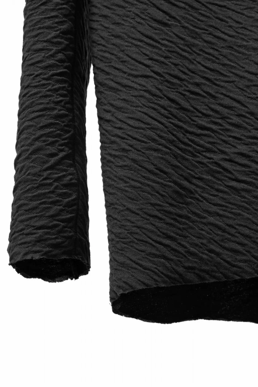 FIRST AID TO THE INJURED -UNDA- CREW NECK LS TOPS / DOUBLE WAVY JERSEY (BLACK) - Image 8