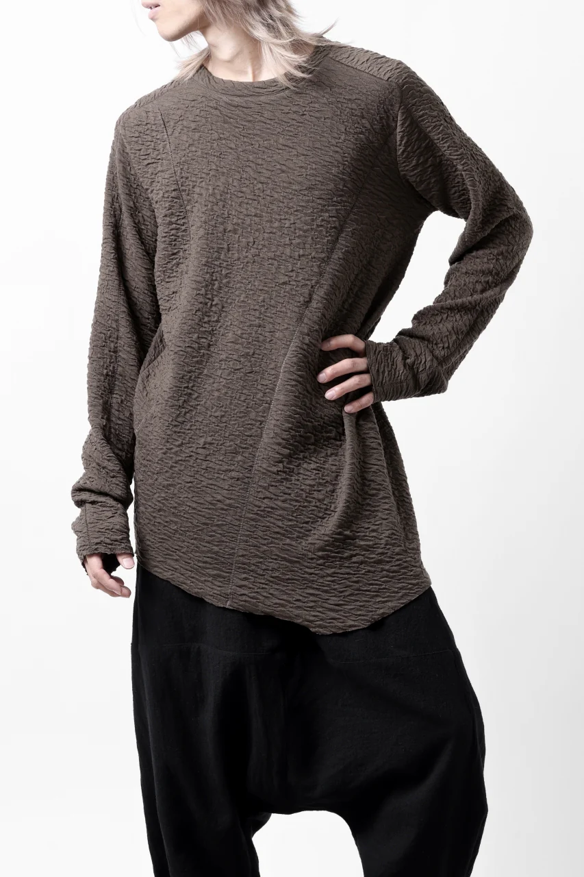 FIRST AID TO THE INJURED -UNDA- CREW NECK LS TOPS / DOUBLE WAVY JERSEY (FOSSIL) - Image 3