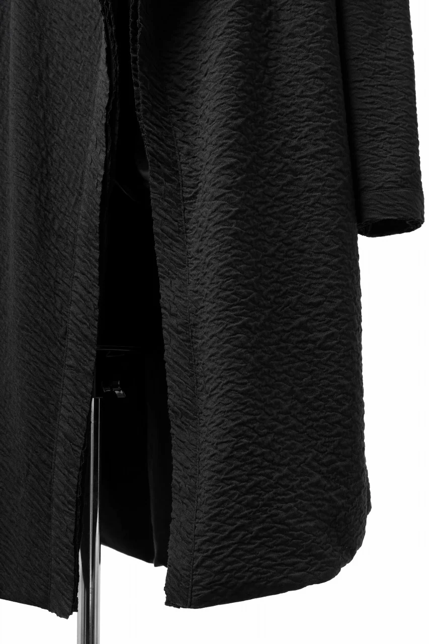 FIRST AID TO THE INJURED UXOR HOODIE LONG CARDIGAN / DOUBLE WAVY JERSEY (BLACK) - Image 12