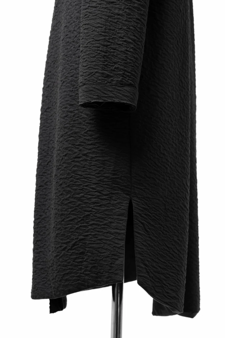 FIRST AID TO THE INJURED UXOR HOODIE LONG CARDIGAN / DOUBLE WAVY JERSEY (BLACK) - Image 13