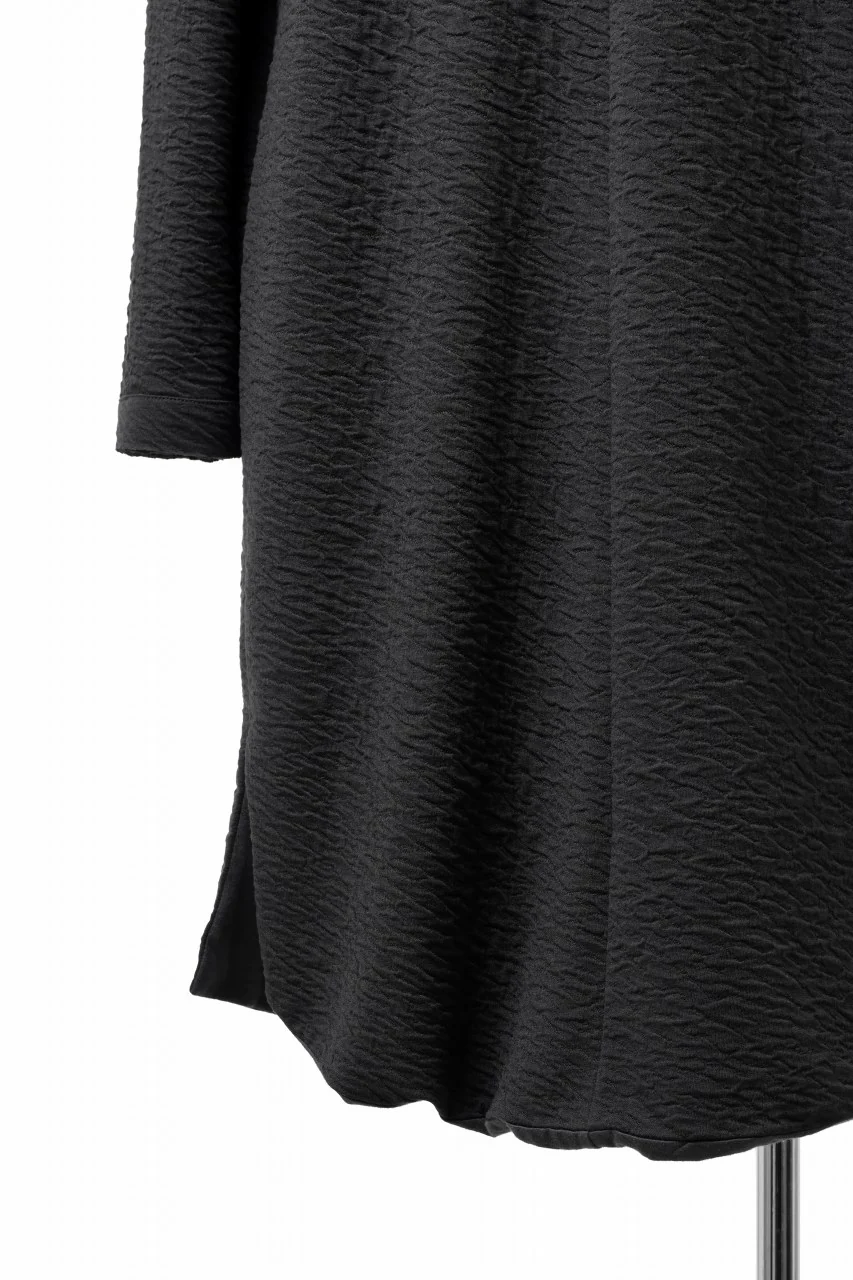 FIRST AID TO THE INJURED UXOR HOODIE LONG CARDIGAN / DOUBLE WAVY JERSEY (BLACK) - Image 15