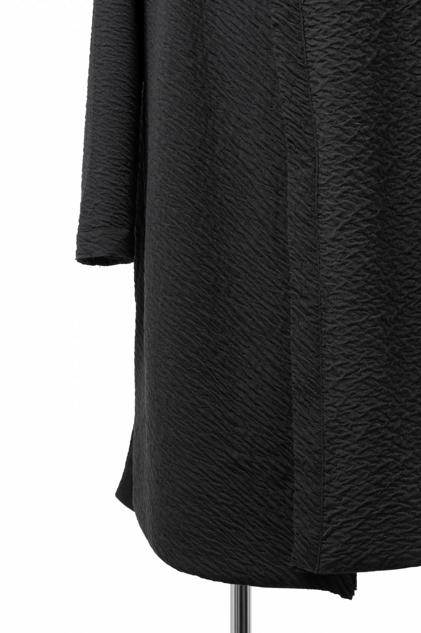 FIRST AID TO THE INJURED UXOR HOODIE LONG CARDIGAN / DOUBLE WAVY JERSEY (BLACK) - Image 9