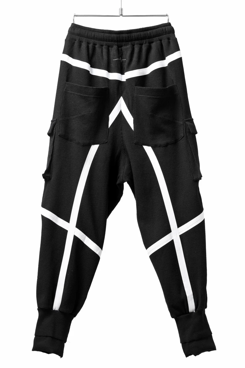 FIRST AID TO THE INJURED -VAPER- EASY JOGGER PANTS / WAFFLE JERSEY (BLACK) - Image 3