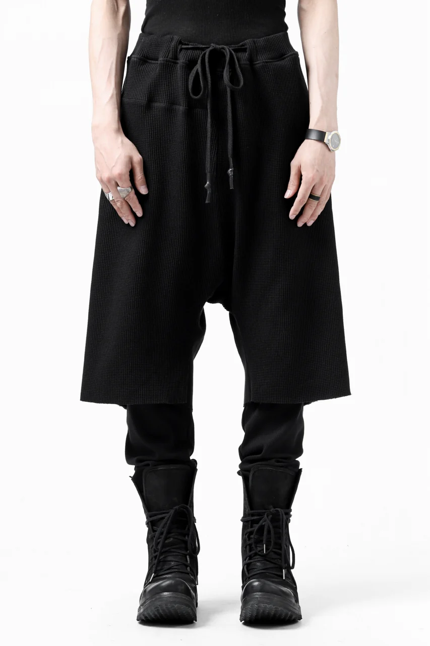 FIRST AID TO THE INJURED WURICH LAYERED PANT / WAFFEL + RIB JERSEY (BLACK)