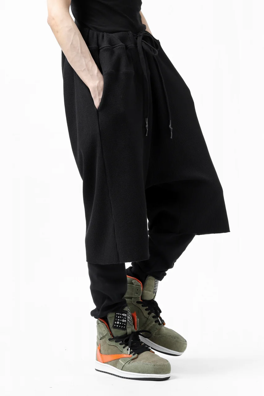 FIRST AID TO THE INJURED WURICH LAYERED PANT / WAFFEL + RIB JERSEY (BLACK) - Image 12