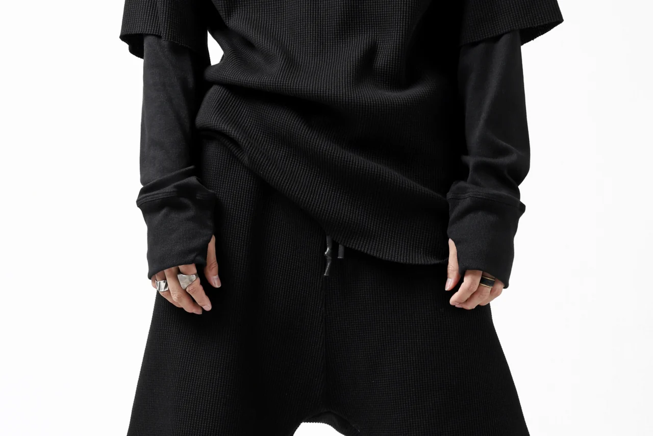 FIRST AID TO THE INJURED WURICH LAYERED PANT / WAFFEL + RIB JERSEY (BLACK) - Image 33