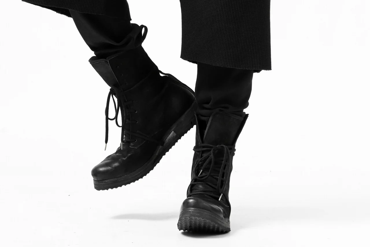 FIRST AID TO THE INJURED WURICH LAYERED PANT / WAFFEL + RIB JERSEY (BLACK) - Image 36