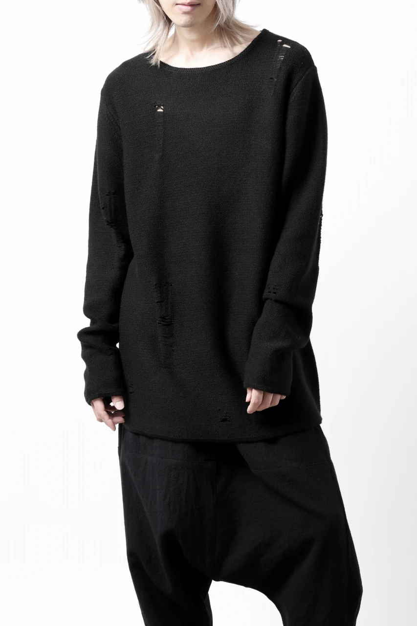 FIRST AID TO THE INJURED -XVIR- SWEATER TOPS / GRUNGE JQ-KNIT (BLACK) - Image 2