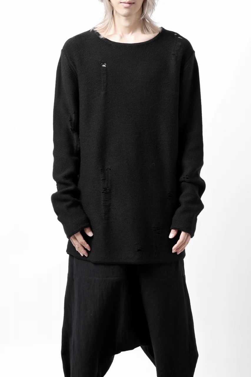 FIRST AID TO THE INJURED -XVIR- SWEATER TOPS / GRUNGE JQ-KNIT (BLACK) - Image 3
