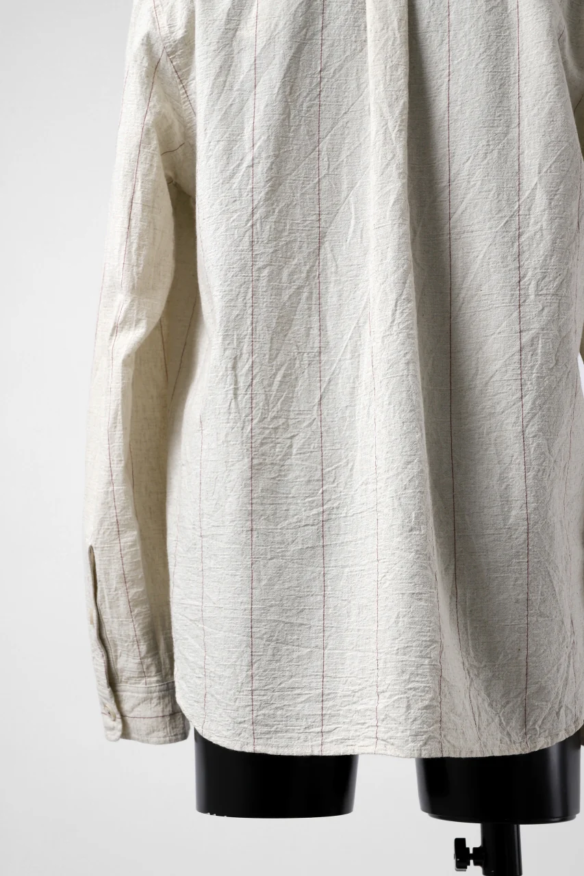 forme d'expression Band Collared Shirt (Ecru+Red Chalk) - Image 17