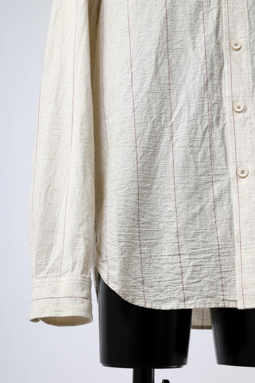 forme d'expression Band Collared Shirt (Ecru+Red Chalk) - Image 8