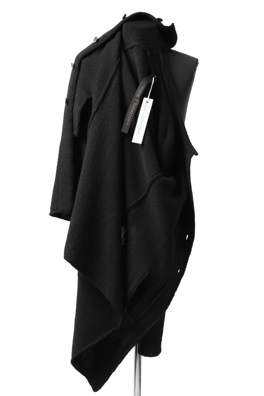 forme d'expression Buttoned Up Knitted Coat (Black) - Image 6