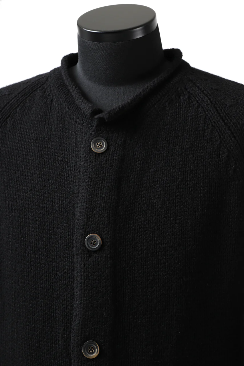 forme d'expression Buttoned Up Knitted Coat (Black) - Image 7