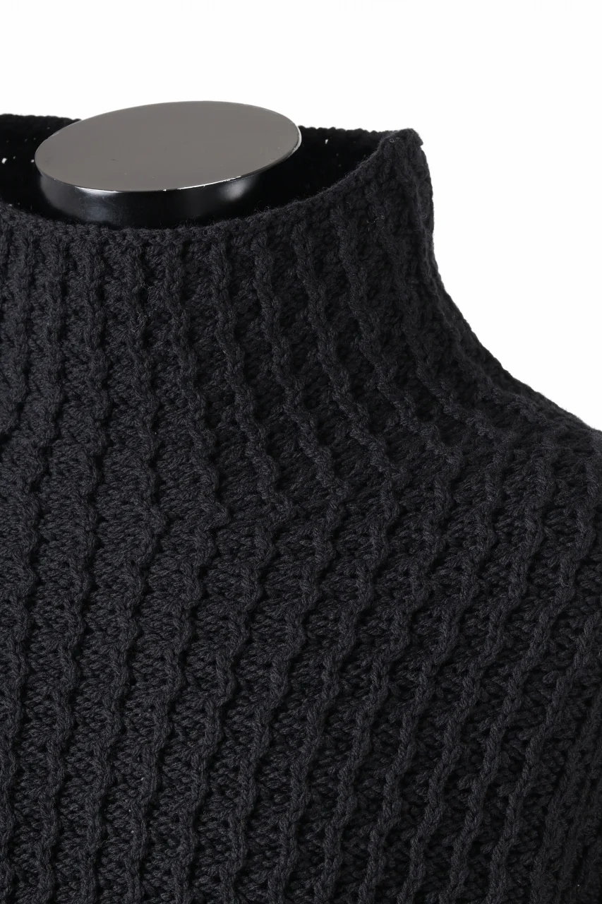 forme d'expression Chunky Ribbed Knit Sweater (Black) - Image 6