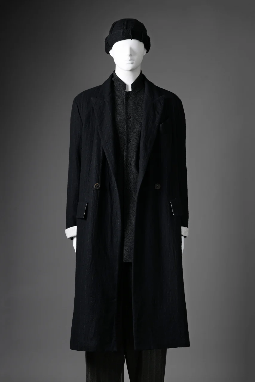 forme d'expression Double Breasted Long Coat (Black) - Image 21