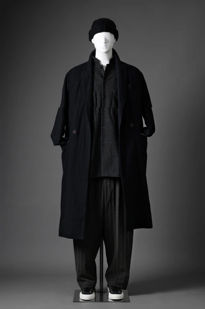 forme d'expression Double Breasted Long Coat (Black) - Image 23