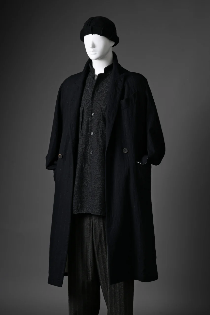 forme d'expression Double Breasted Long Coat (Black) - Image 24
