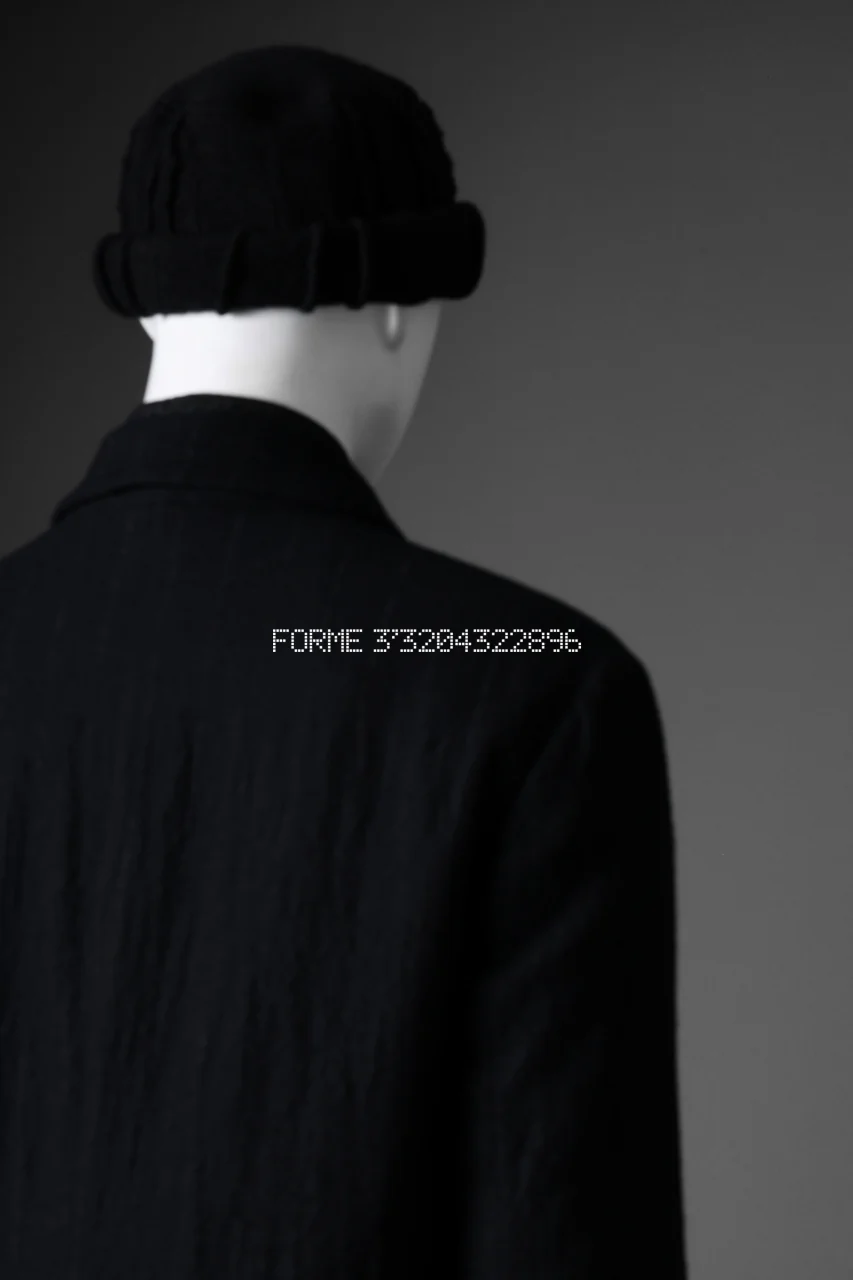 forme d'expression Double Breasted Long Coat (Black) - Image 35