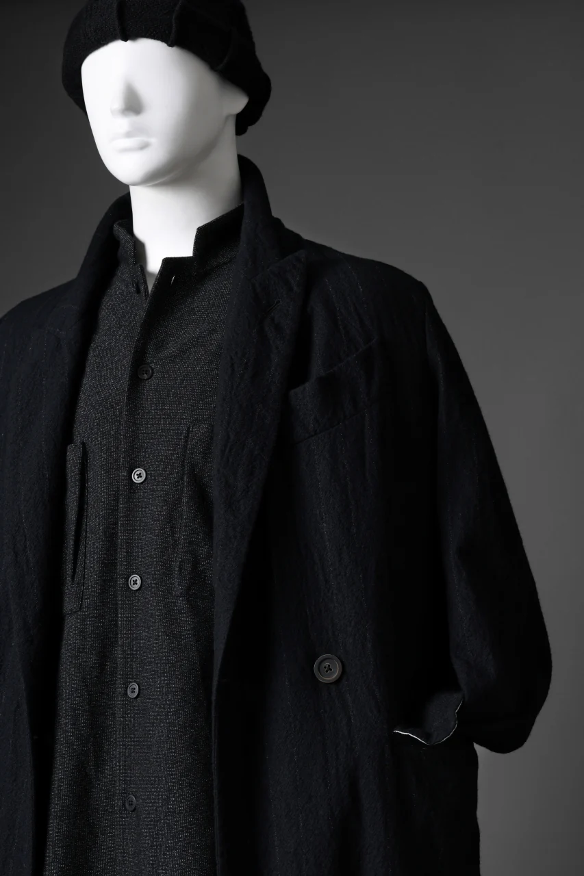 forme d'expression Double Breasted Long Coat (Black) - Image 36
