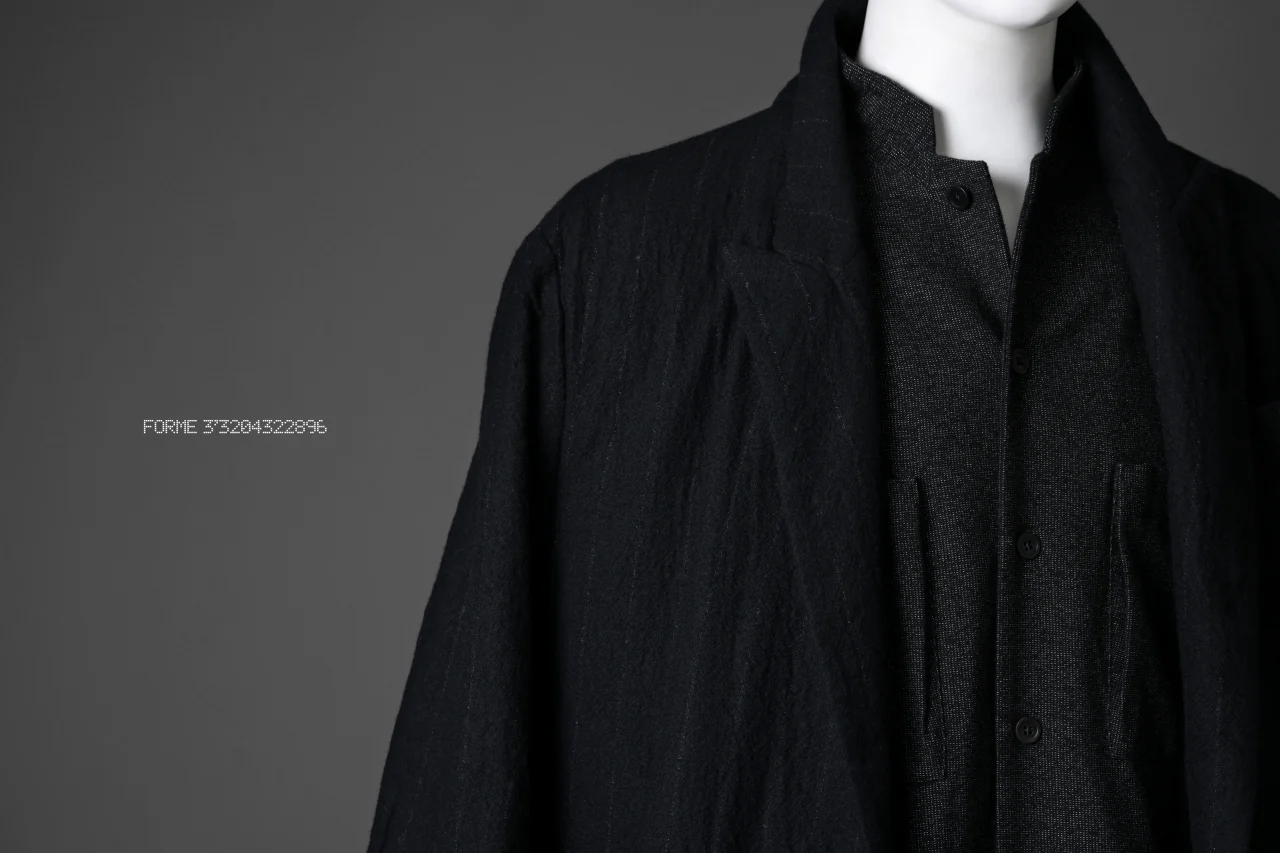 forme d'expression Double Breasted Long Coat (Black) - Image 39