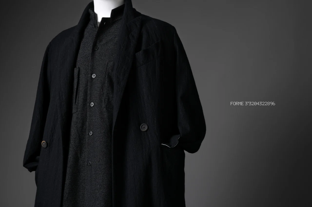 forme d'expression Double Breasted Long Coat (Black) - Image 40