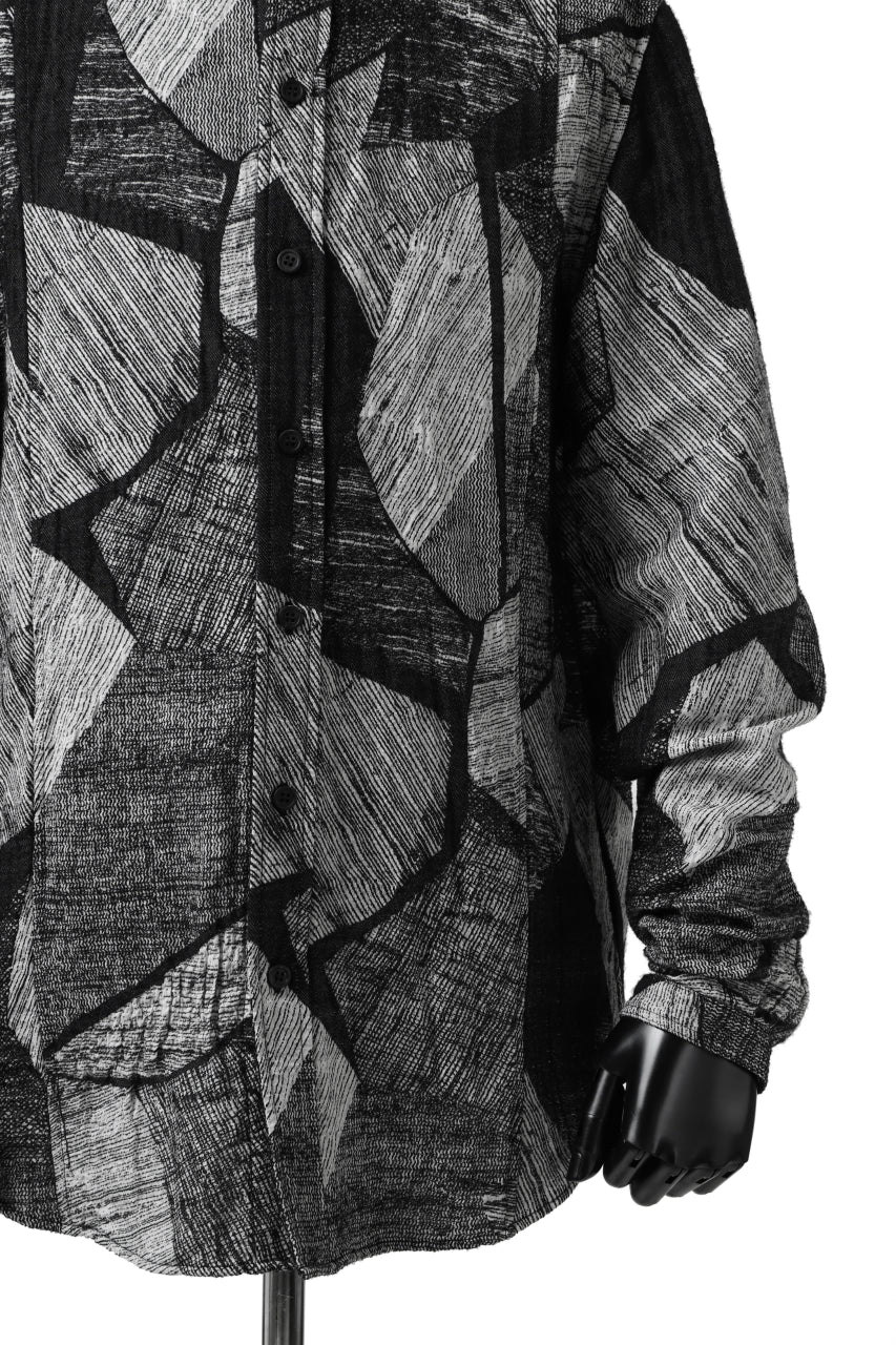 forme d'expression exclusive Cut-away Collared Shirt (White Black) - Image 15