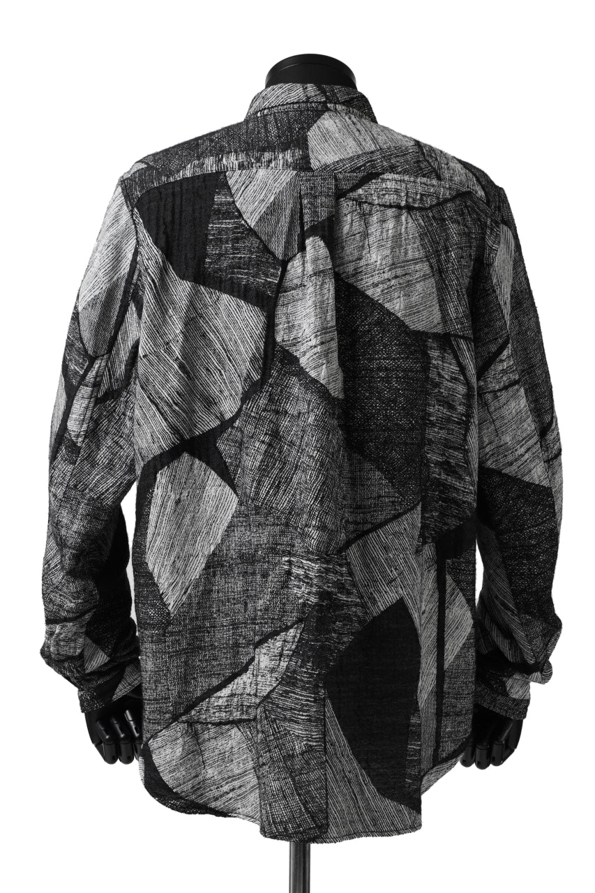 forme d'expression exclusive Cut-away Collared Shirt (White Black) - Image 5