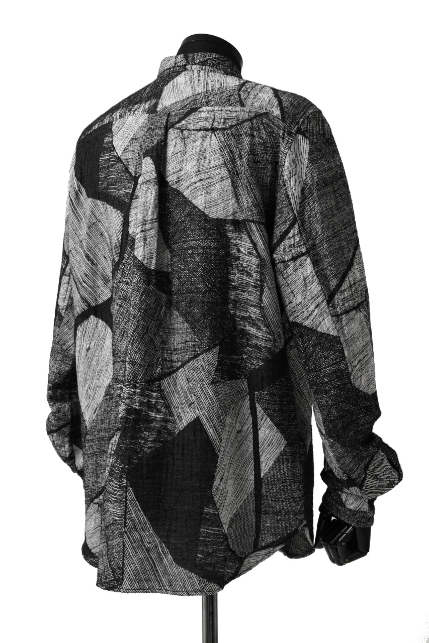 forme d'expression exclusive Cut-away Collared Shirt (White Black) - Image 6