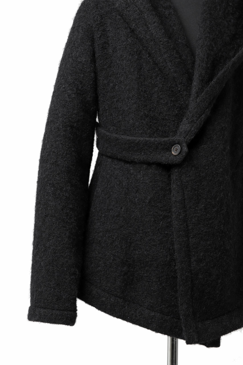 forme d'expression exclusive Hooded Cardigan Short-Coat (Black) - Image 13