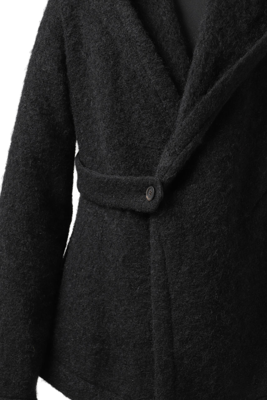 forme d'expression exclusive Hooded Cardigan Short-Coat (Black) - Image 14