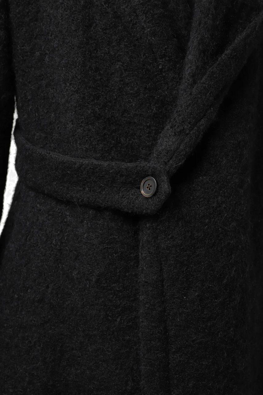 forme d'expression exclusive Hooded Cardigan Short-Coat (Black) - Image 15