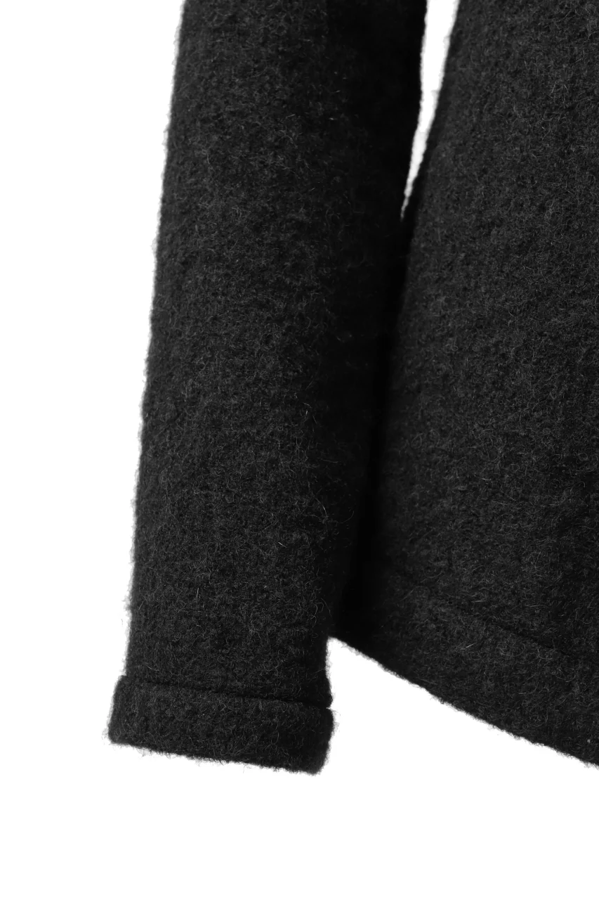 forme d'expression exclusive Hooded Cardigan Short-Coat (Black) - Image 16