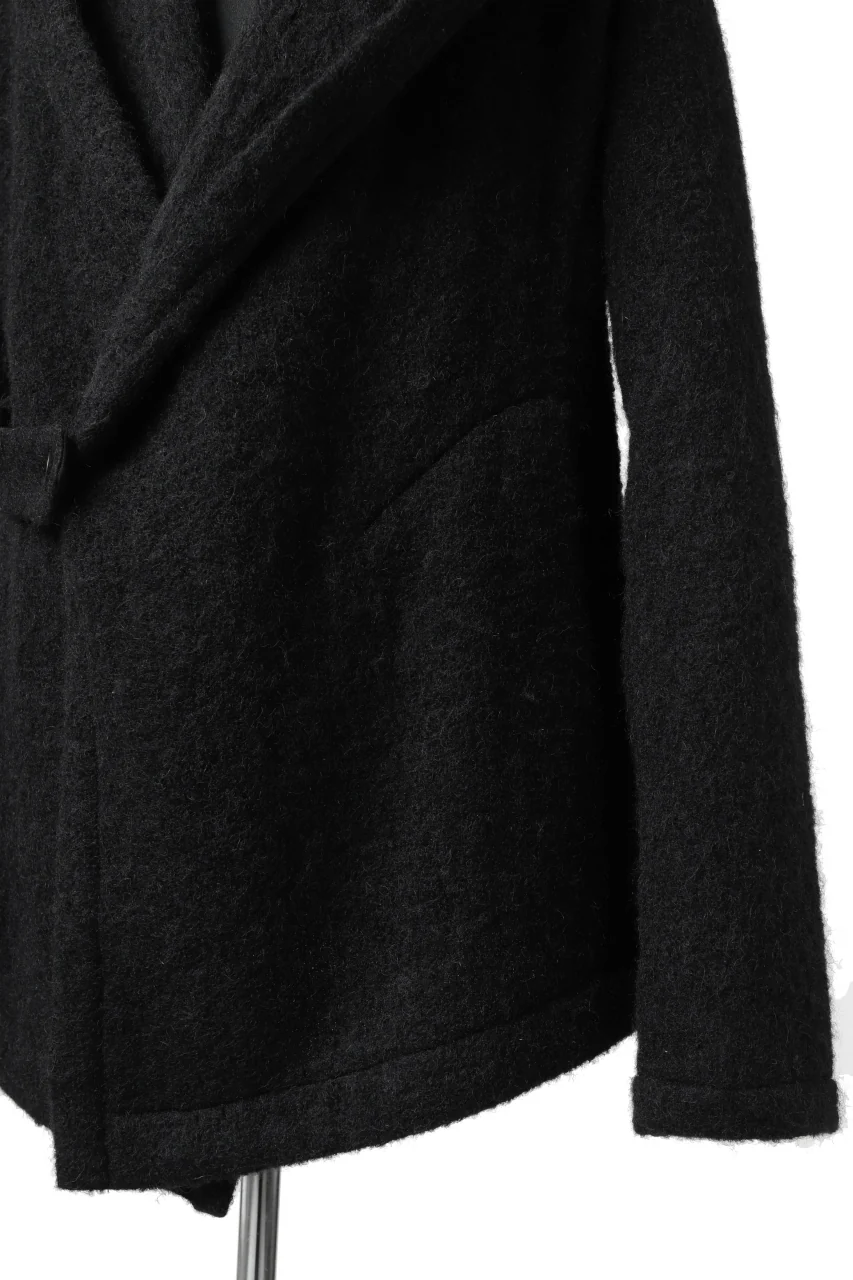 forme d'expression exclusive Hooded Cardigan Short-Coat (Black) - Image 17