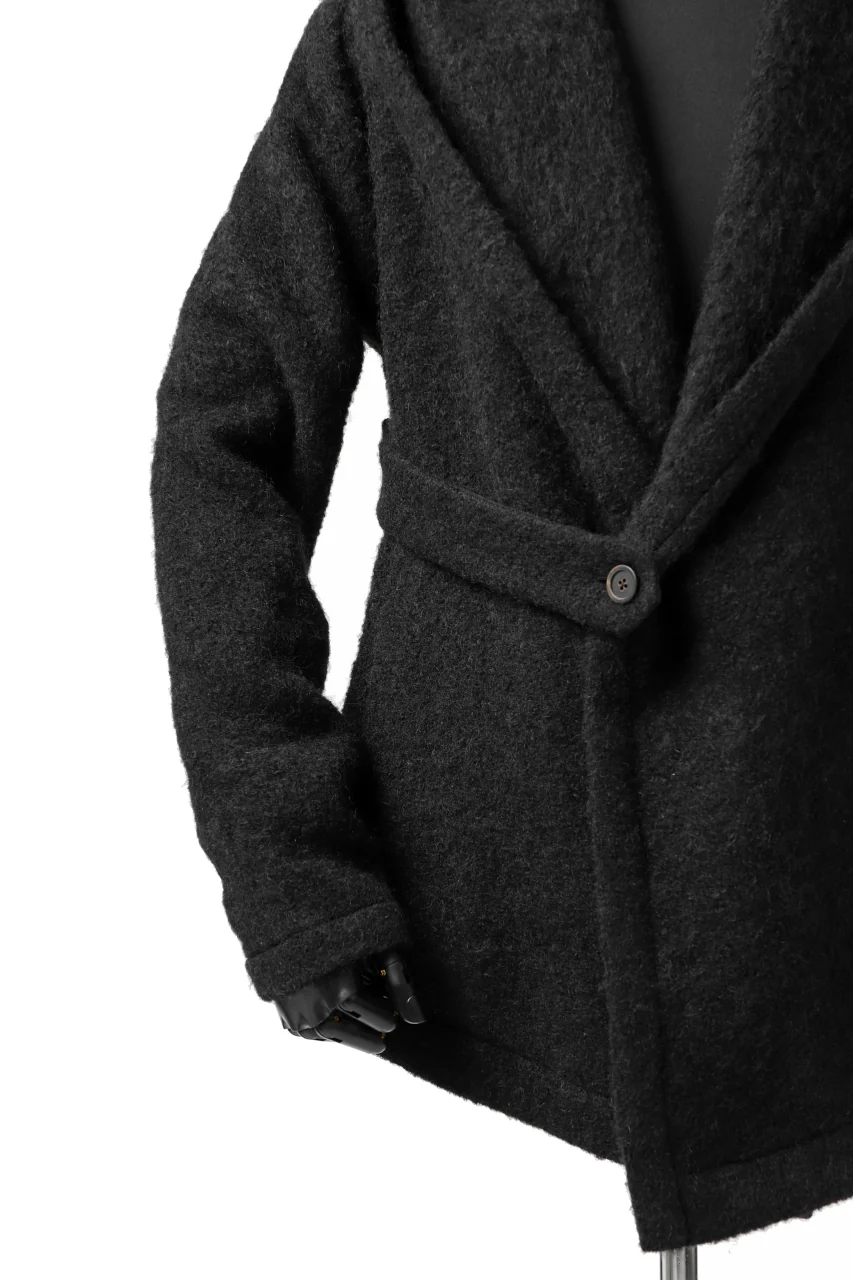 forme d'expression exclusive Hooded Cardigan Short-Coat (Black) - Image 24