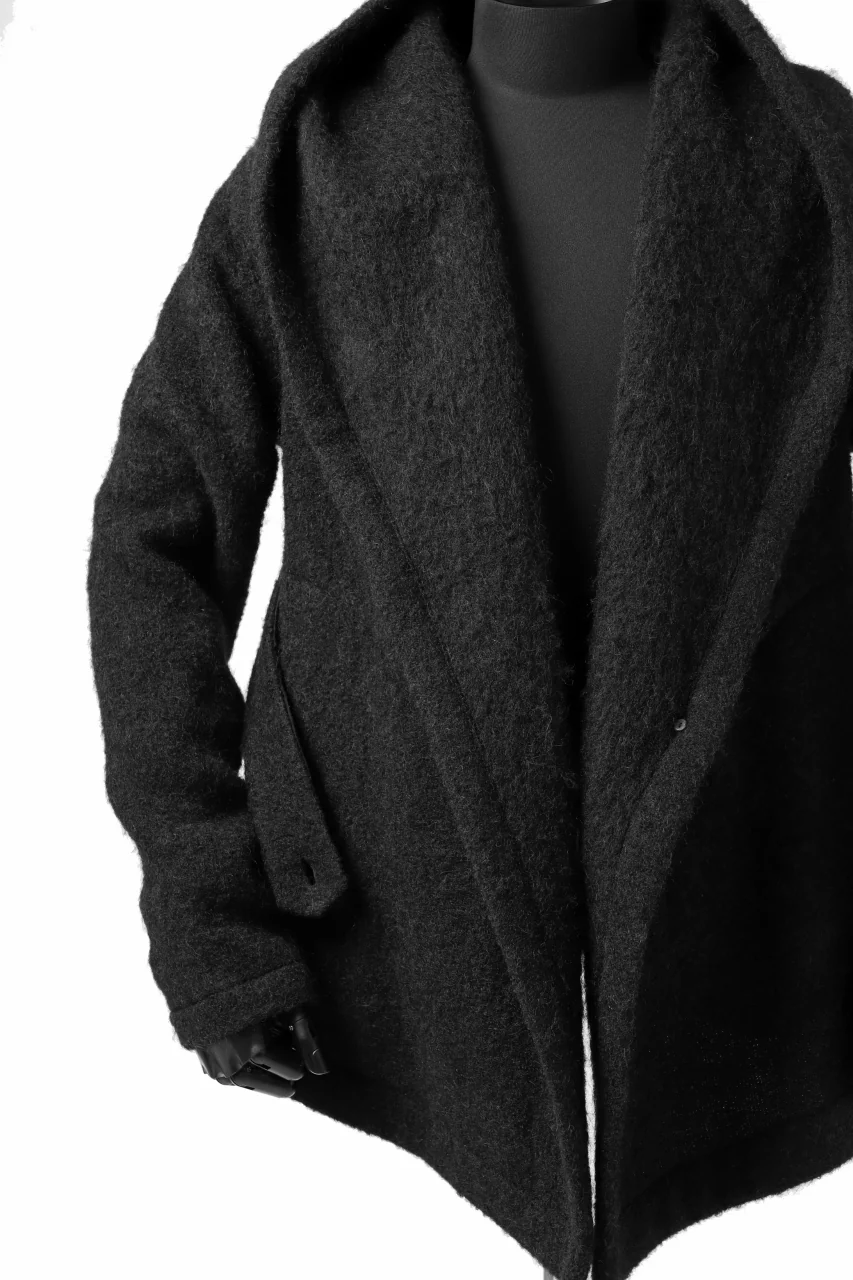 forme d'expression exclusive Hooded Cardigan Short-Coat (Black) - Image 26