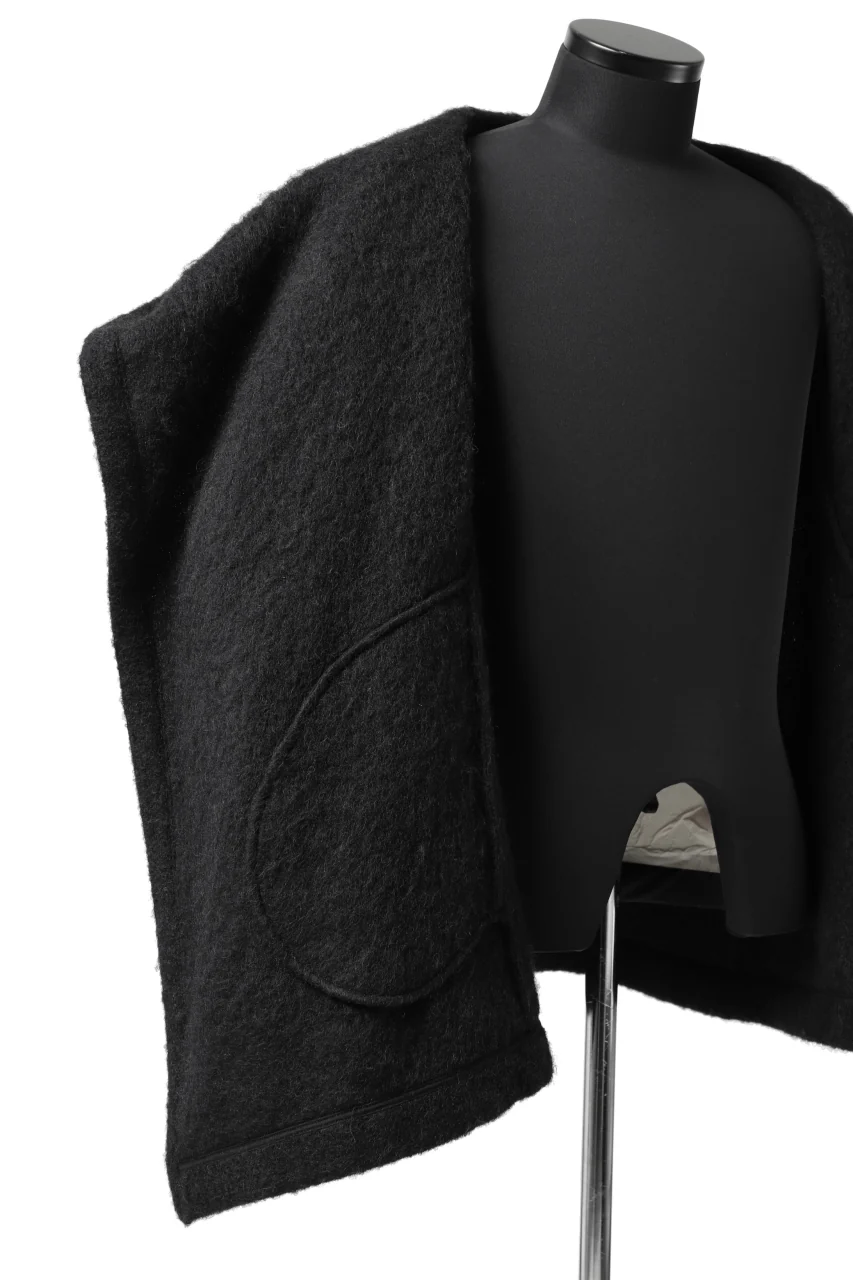 forme d'expression exclusive Hooded Cardigan Short-Coat (Black) - Image 27