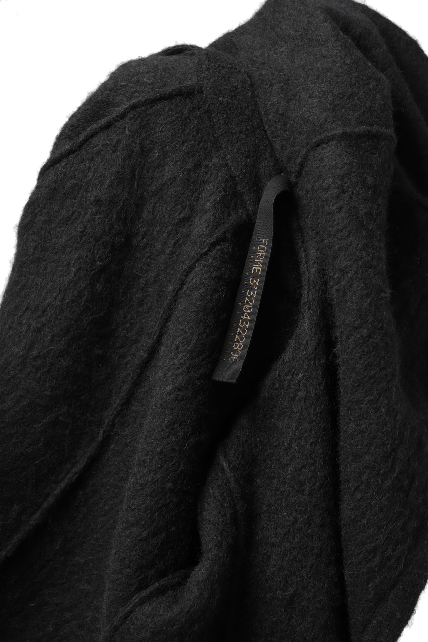 forme d'expression exclusive Hooded Cardigan Short-Coat (Black) - Image 28