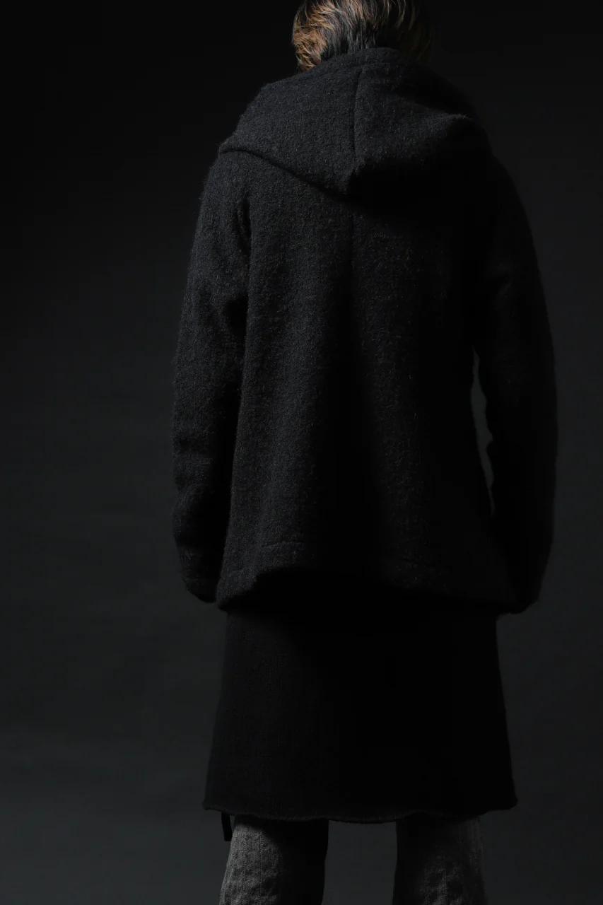 forme d'expression exclusive Hooded Cardigan Short-Coat (Black) - Image 34