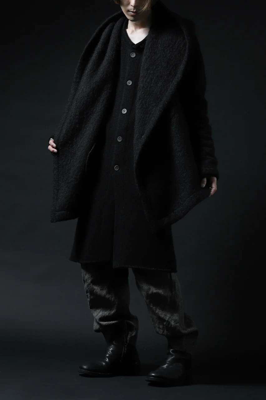 forme d'expression exclusive Hooded Cardigan Short-Coat (Black) - Image 40