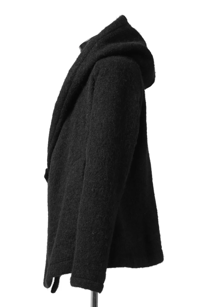 forme d'expression exclusive Hooded Cardigan Short-Coat (Black) - Image 5