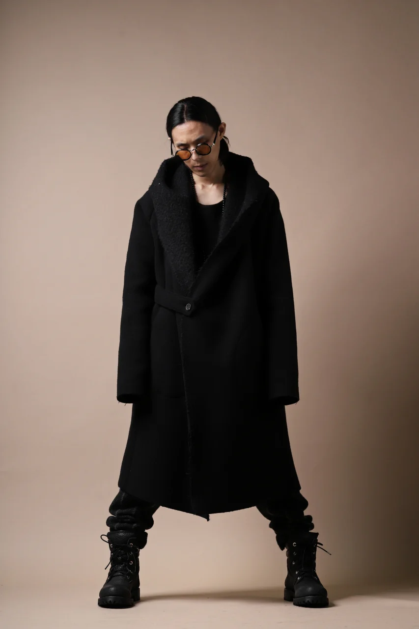 forme d'expression exclusive Hooded Robe Coat (Black) - Image 20