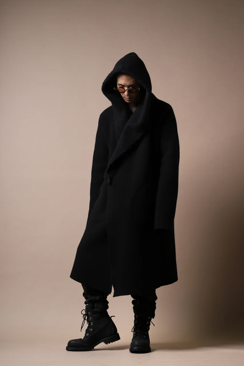 forme d'expression exclusive Hooded Robe Coat (Black) - Image 22
