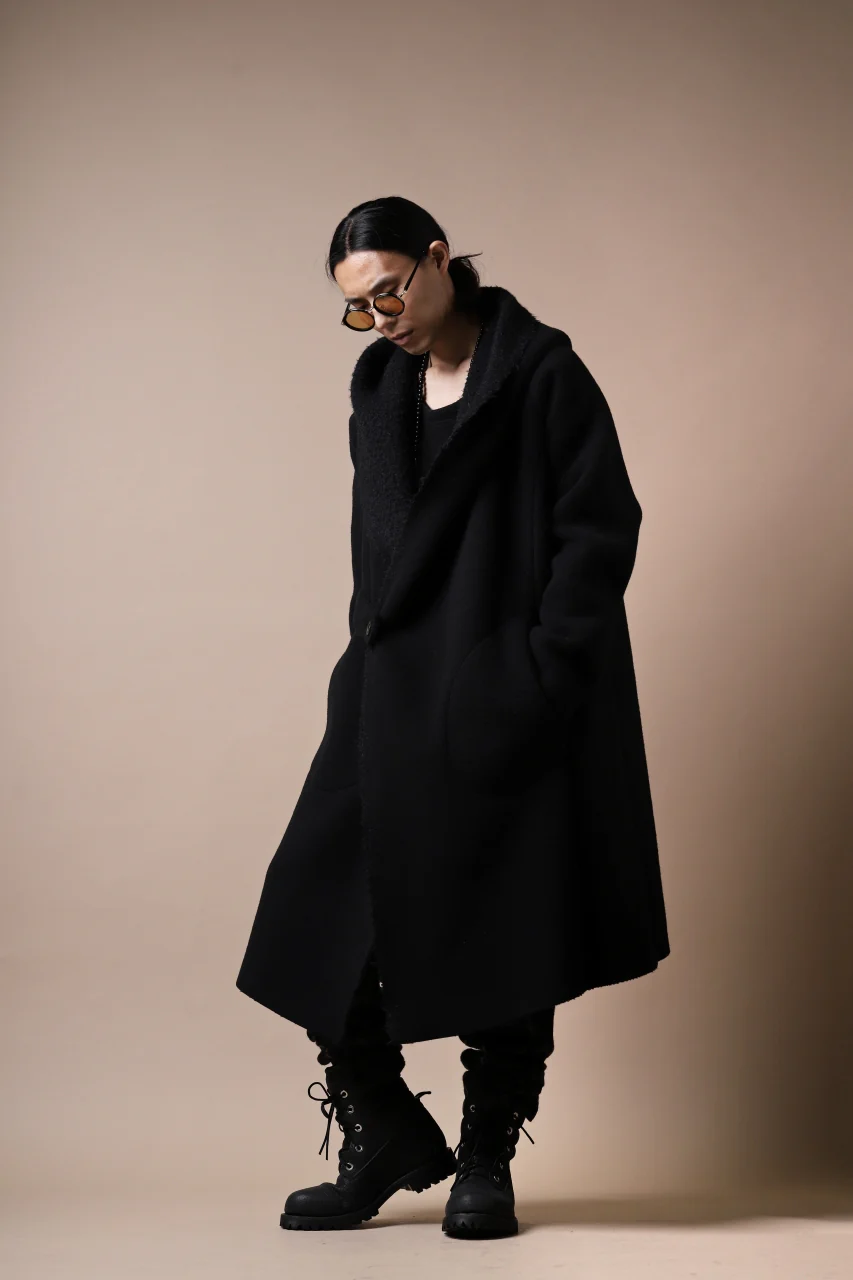forme d'expression exclusive Hooded Robe Coat (Black) - Image 25