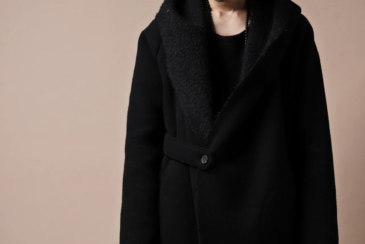 forme d'expression exclusive Hooded Robe Coat (Black) - Image 27