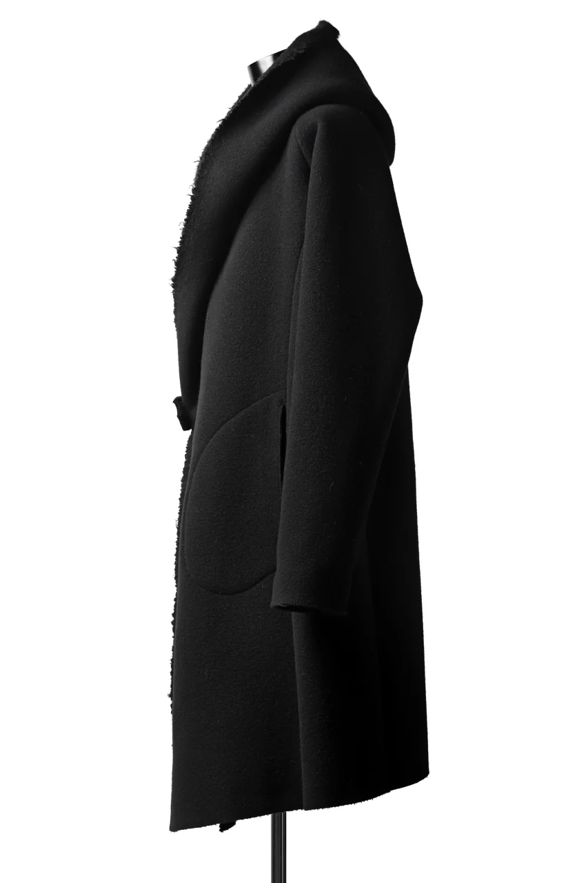 forme d'expression exclusive Hooded Robe Coat (Black) - Image 4