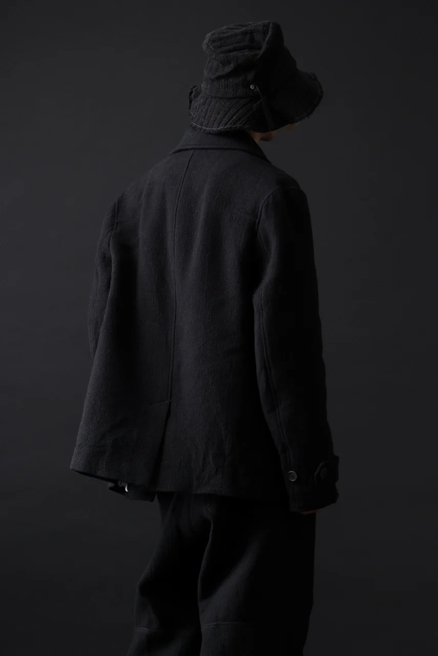 forme d'expression Hidden Plaquette Caban Short Coat (Black) - Image 10